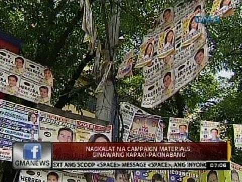 24 Oras: Nagkalat na campaign materials, ginawang kapaki-pakinabang