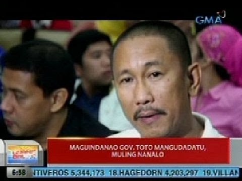 UB: Maguindanao Gov. Toto Mangudadatu, muling nanalo