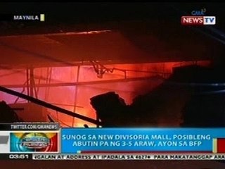 BP: New Divisoria Mall sa Maynila, mahigit 30 oras nang nasusunog