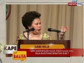 KB: Sen. Miriam Santiago, pinayuhan ang mga bagitong senator-elect