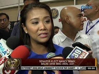 24 Oras: Sen. Defensor-Santiago, pinayuhan ang mga bagitong senador