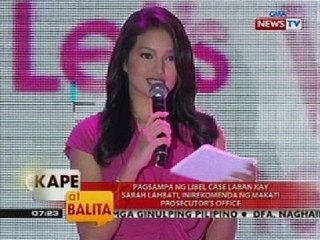 Pagsampa ng libel case laban kay Sarah Lahbati, inirekomenda ng Makati prosecutor's office