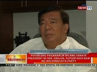 BT: Posibleng pagbalik bilang Senate Pres. ni Sen. Drilon, suportado ng Nacionalista Party