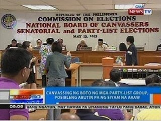 NTG: Canvassing ng boto ng mga party-list group, posibleng abutin pa ng siyam na araw
