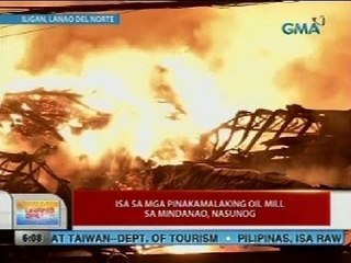 UB: Isa sa mga pinakamalaking oil mill sa Mindanao, nasunog