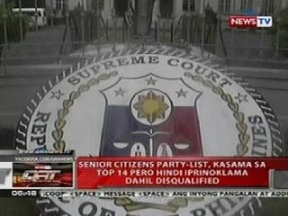 QRT: Senior Citizens party-list, kasama sa top 14 pero disqualified