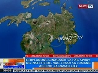 NTG: Eroplanong ginagamit sa pag-spray ng insecticide, nag-crash sa lumang airport sa Davao City