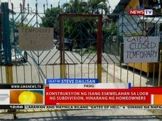 BT: Konstruksyon ng isang eskwelahan sa loob ng subdivision, hinarang ng homeowners