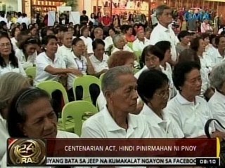 24Oras: Centenarian Act, hindi pinirmahan ni PNoy
