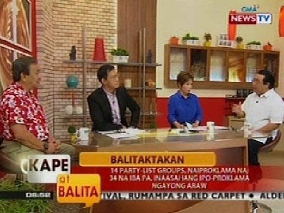 KB: Balitaktakan: 14 party-list groups, naiproklama na; 34 na iba pa, inaasahang ipo-proklama ngayon