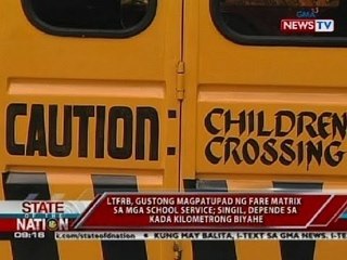 SONA: LTFRB, gustong magpatupad ng fare matrix sa mga school service