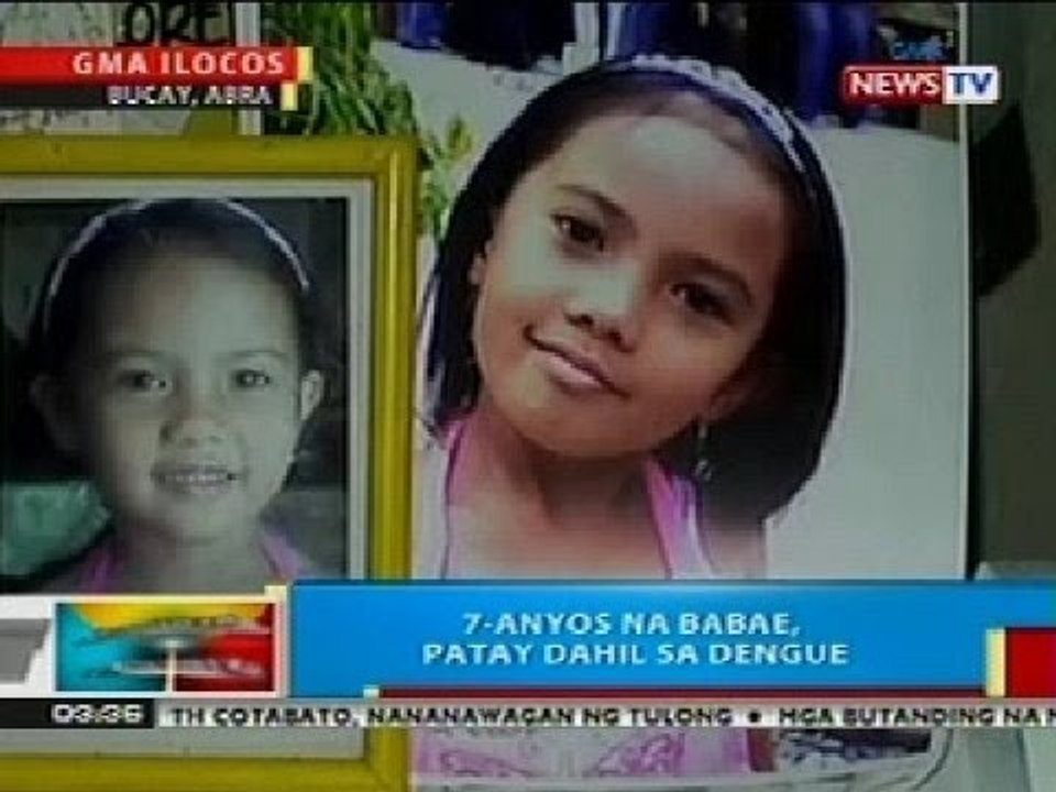 BP: 7-anyos na babae sa Abra, patay dahil sa dengue