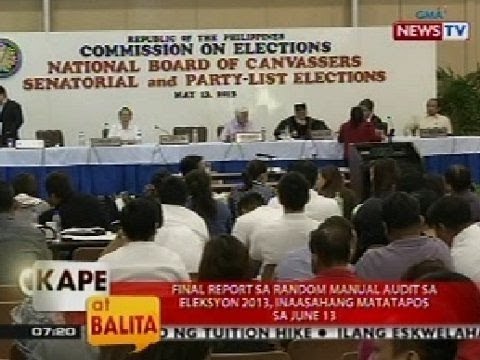 KB: Final report sa random manual audit sa Eleksyon 2013, inaasahang matatapos sa June 13