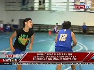 SONA: DOH: Dapat maglaan ng 30 minuto kada araw para sa ehersisyo ng mga estudyante