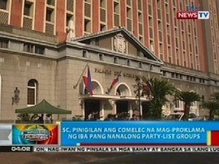 BP: SC, pinigilan ang COMELEC na mag-proklama ng iba pang nanalong party-list groups