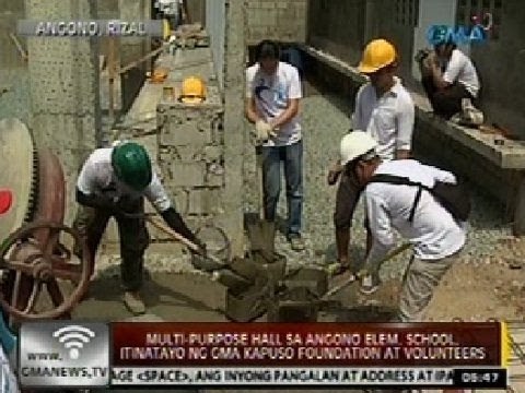 24Oras: Multi-purpose hall sa Angono Elem. School, itinatayo ng GMA Kapuso Foundation at volunteers