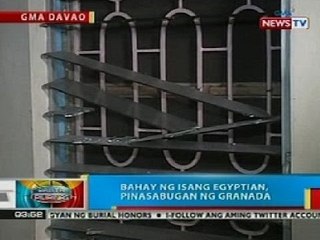 BP: Bahay ng isang Egyptian sa Davao City, pinasabugan ng granada