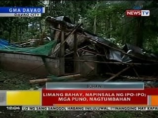BT: 5 bahay sa Davao, napinsala ng ipo-ipo
