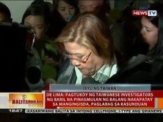 BT: De Lima: Pagtukoy sa baril na nakapatay sa Taiwanese fisherman, paglabag sa kasunduan
