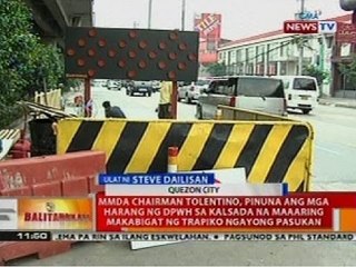 BT: MMDA Chair. Tolentino, pinuna ang mga harang ng DPWH sa kalsada sa Metro Manila