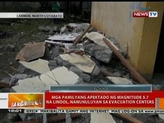 BT: Mga pamilyang apektado ng mag. 5.7 na lindol sa N. Cotabato, nanunuluyan sa evacuation centers