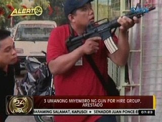 24 Oras: Tatlo umanong miyembro ng gun-for-hire group, arestado