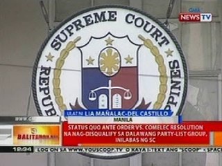 BT: Status Quo Ante Order vs resolution na nag-disqualify sa 2 party-list group, inilabas ng SC