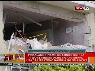 BT: Pinsalang tinamo ng condo unit sa Two Serendra dahil sa pagsabog, kita sa litrato