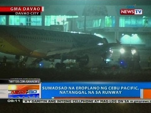 NTG: Sumadsad na eroplano ng Cebu Pacific, natanggal na sa runway
