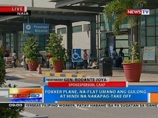 NTG: Fokker plane, na-flat umano ang gulong at hindi na nakapag-take off