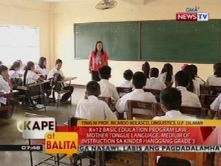 Mother tongue language, medium of instruction sa kinder hanggang grade 3