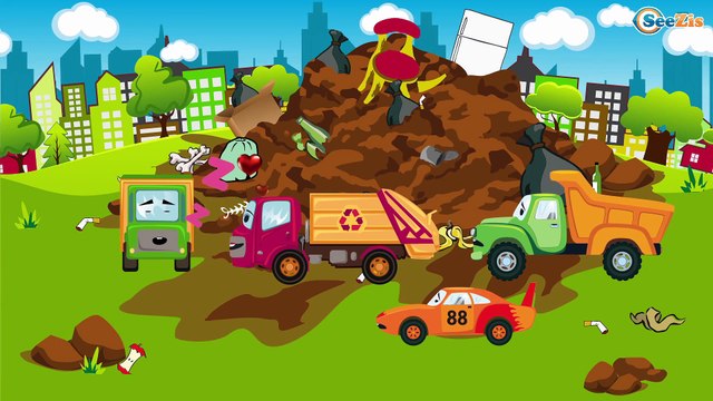 The Red Truck at the Construction Site - Tractor Pavlik - Cars & Trucks for Kids