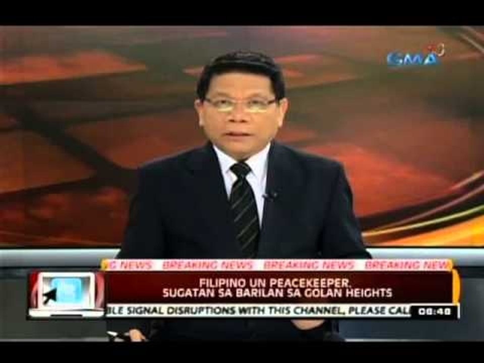 24 Oras: Filipino Peacekepeer, sugatan sa barilan sa Golan Heights