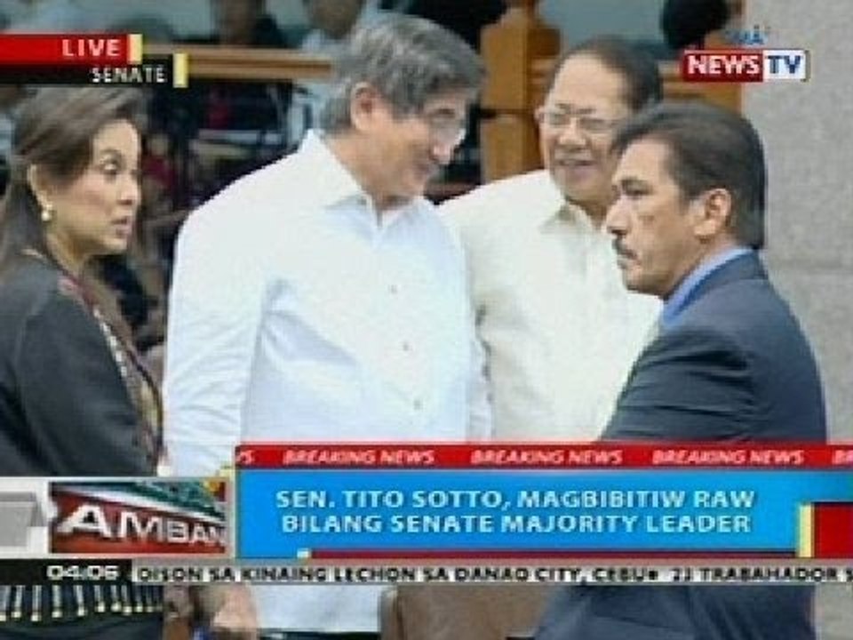 BP: Sen. Tito Sotto, magbibitiw raw bilang senate majority floor leader
