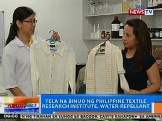 NTG: Tela na binuo ng Philippine Textile Research Institute, water-repellant