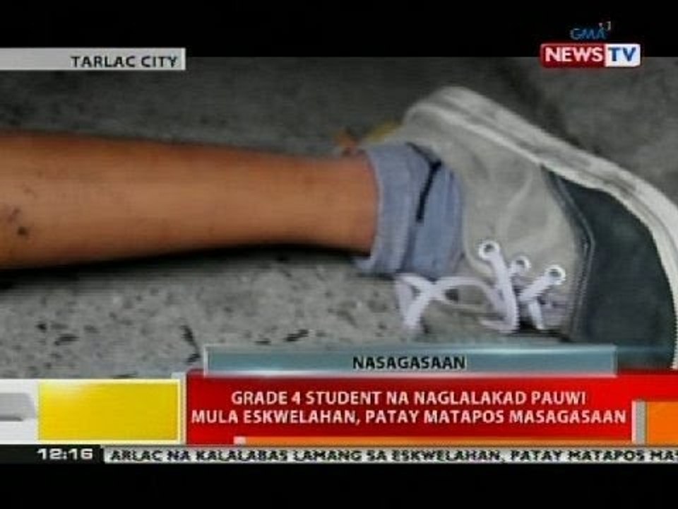 BT: Grade 4 student na naglalakad pauwi mula eskwelahan, patay matapos masagasaan