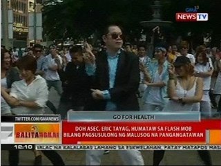 BT: DOH Asec. Eric Tayag, humataw sa flash mob bilang  pagsusulong ng malusog na pangangatawan