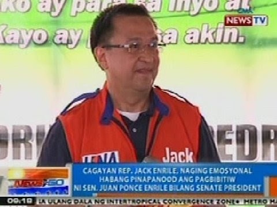 NTG: Rep. Jack Enrile, naging emosyonal habang pinapanood ang pagbibitiw ng kanyang ama