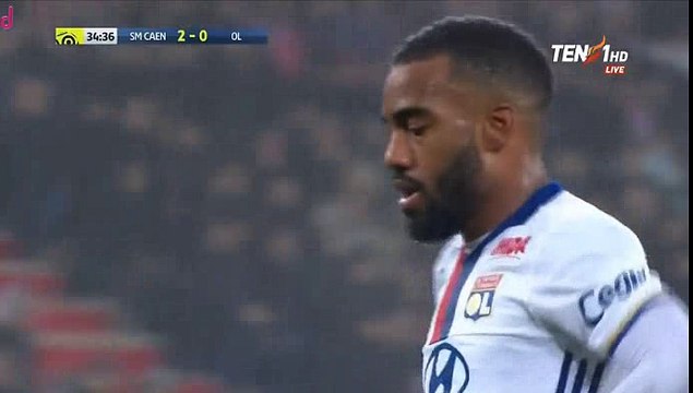 Alexandre Lacazette Penalty Goal HD - SM Caen 2-1 Lyon 15.01.2017