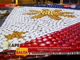 KB: Higanteng watawat na gawa sa tsokolate, atraksyon sa isang mall