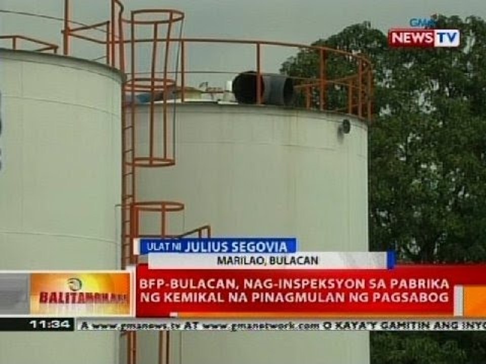 BT: BFP-Bulacan, nag-inspeksyon sa pabrika ng kemikal na pinagmulan ng pagsabog