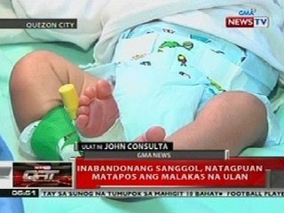 QRT: Inabandonang sanggol, natagpuan sa QC matapos ang malakas na ulan