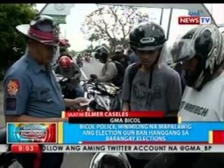BP: Bicol police, hinihiling na mapalawig ang Election gun ban hanggang sa barangay elections
