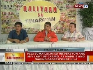 BT: PCG: Sumailalim sa inspeksyon ang M/V Lady of Carmel