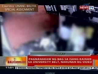 BT: Pagnanakaw ng bag sa isang kainan sa university belt, nakunan ng video