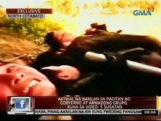 Aktwal na barilan  sa pagitan ng gobyerno at armadong grupo, kuha sa video; lima, sugatan