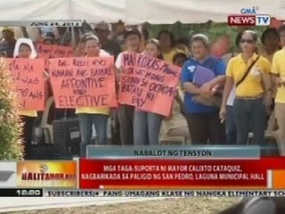 Download Video: BT: Mga tagasuporta ni Mayor Calixto Cataquiz, nagbarikada sa San Pedro, Laguna Municipal Hall