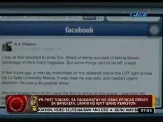 FB Post tungkol sa pagkamatay ng isang pedicab driver sa bangketa, umani ng iba't ibang reaksyon