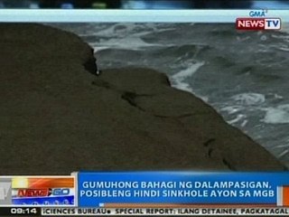NTG: MGB: Gumuhong bahagi ng dalampasigan sa Zambales, posibleng hindi sinkhole