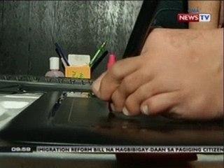 SONA: Artist na walang kamay, gumagamit ng paa para makagawa ng animation